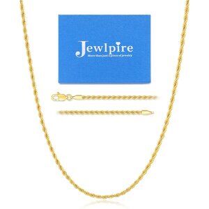 Silver Rope Chain/14k Gold Plated Chain Necklace for Men, 2.5mm 3mm 4mm Chains f